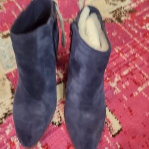 Vince Camuto Navy Blue Suede Women's Ankle Boots